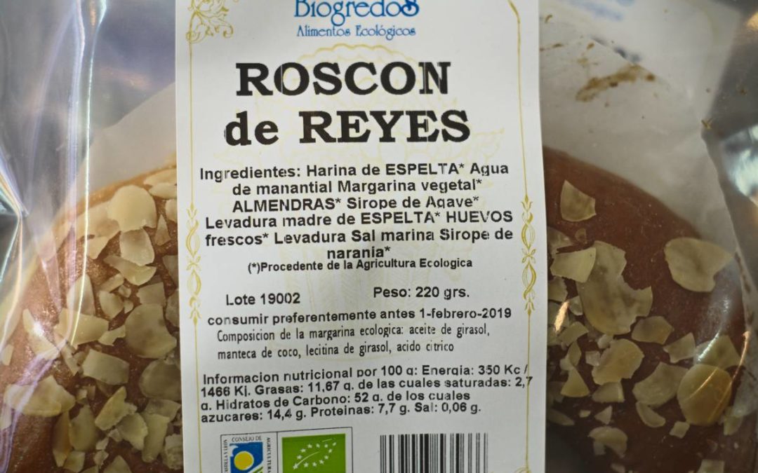 Roscóns de Reis ecolóxicos, sin gluten ou de espelta