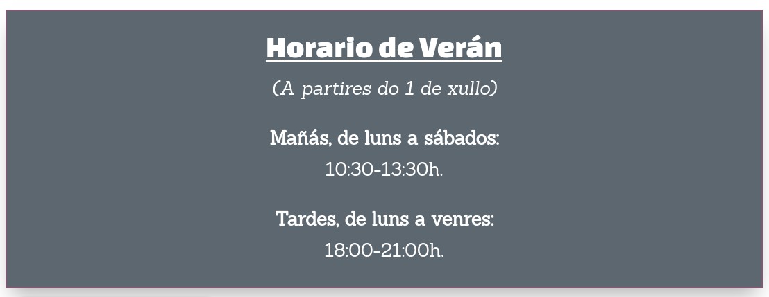 1 de xullo: Cambiamos para o horario de Verán!!